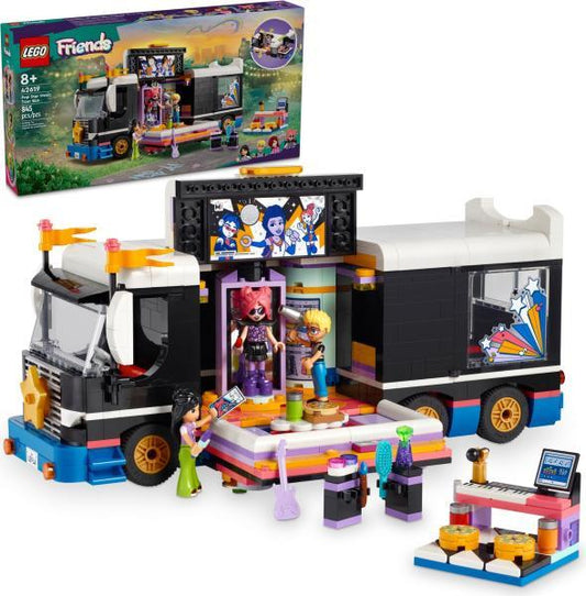 LEGO Friends 42619 - Autocar de turneu pentru staruri pop (845 piese)