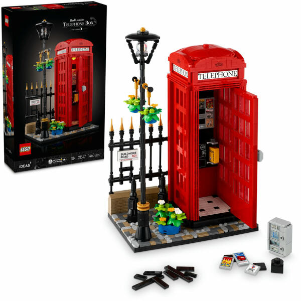 LEGO Ideas 21347 - Cabina telefonica rosie din Londra (1460 piese)