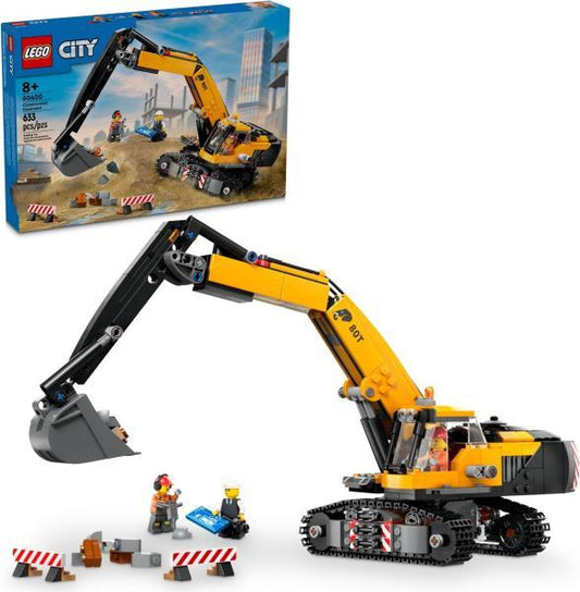 LEGO City 60420 - Excavator galben de constructii  (633 piese)