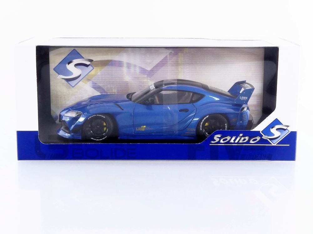 Toyota GR Supra Liberty Walk Body Kit albastra 2025 - 1/18 Solido
