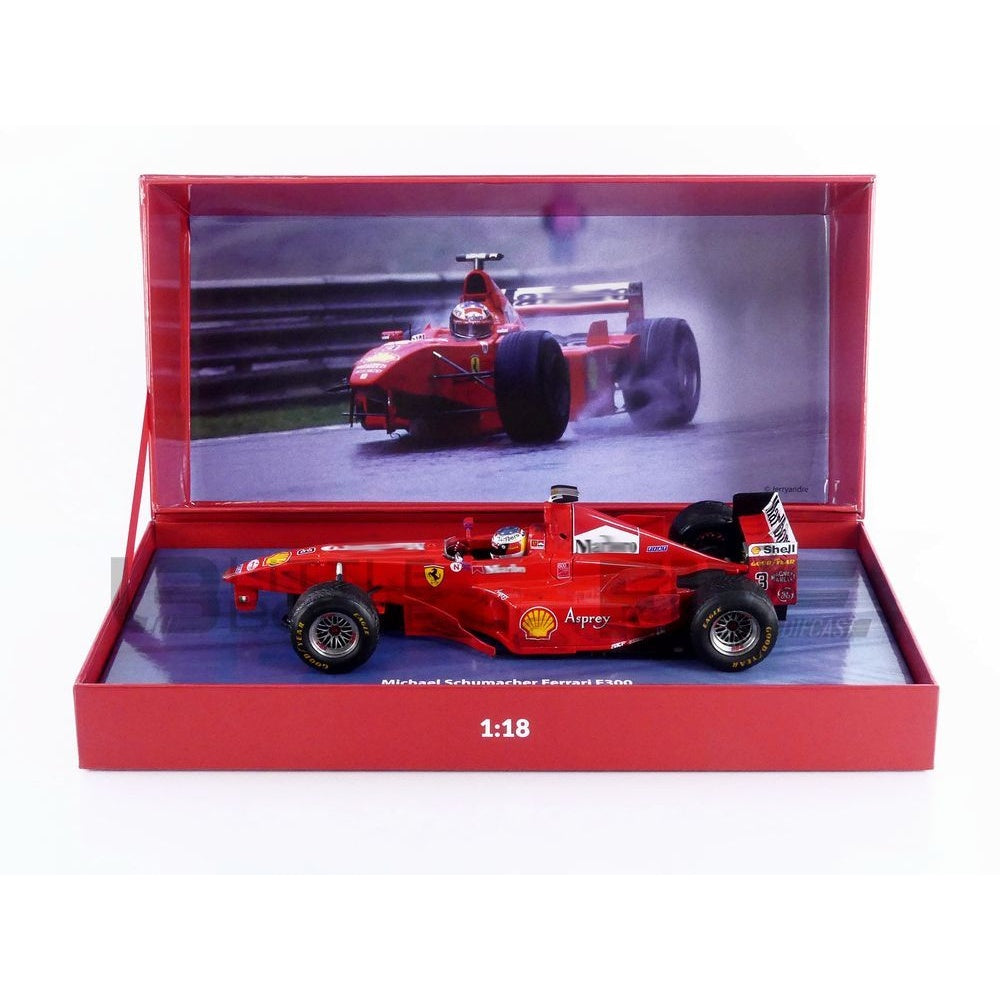 Formula 1 Ferrari Michael Schumacher Ferrari F300 3 Wheeler #3 Belgium GP F1 1998 - 1/18 WERK83 Moments