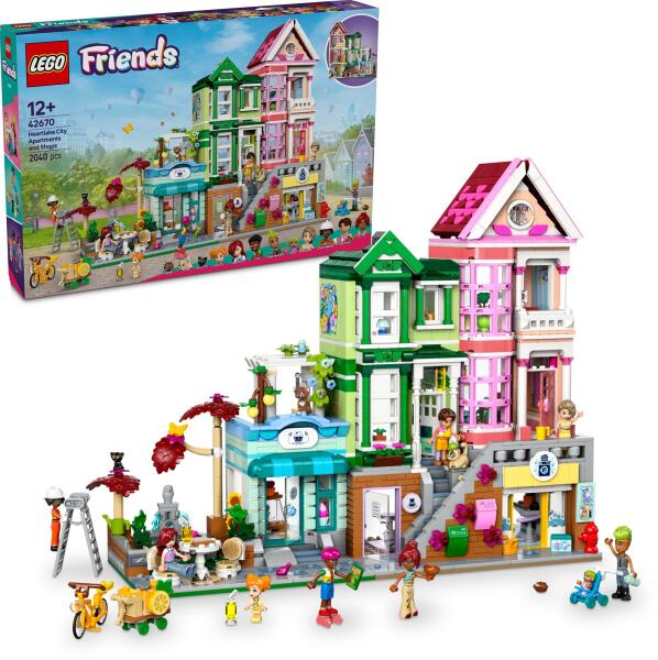 LEGO Friends 42670 - Apartamente si magazine in orasul Heartlake (2040 piese)