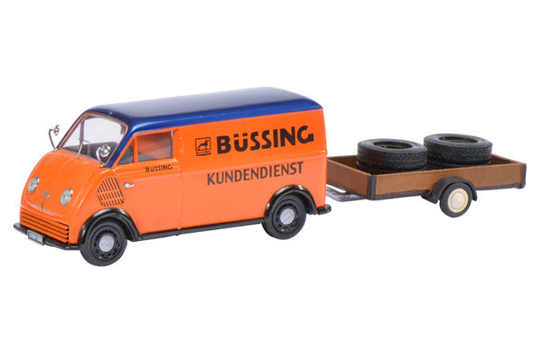 DKW Schnellaster cu remorca si vitrina plexiglass - 1/43 Schuco