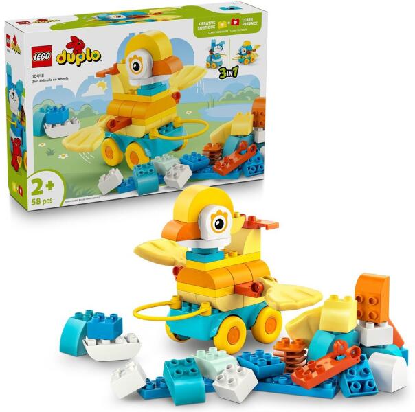 LEGO DUPLO 10448- Animale pe roti 3 in 1 (58 piese)