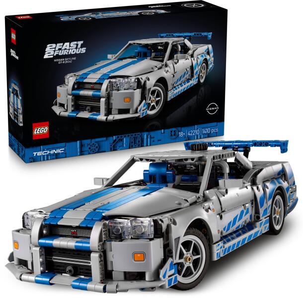 LEGO Technic 42210 - Masina Nissan Skyline GT-R (R34) din Mai furios, mai iute (1410 piese)