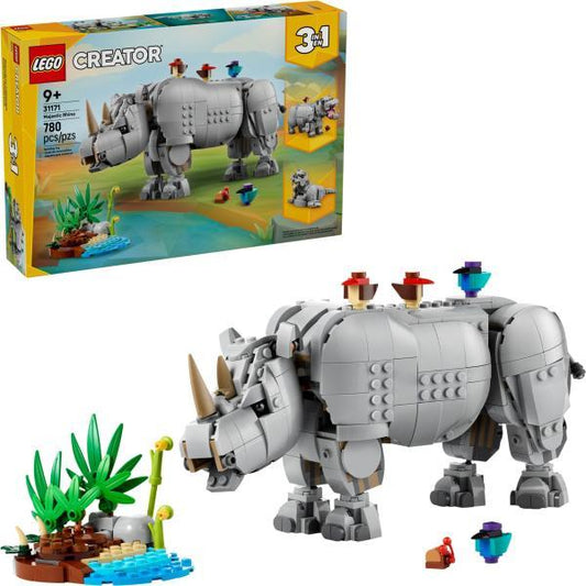 LEGO Creator 31171 - Rinocer Majestic cu Pasari, 780 piese