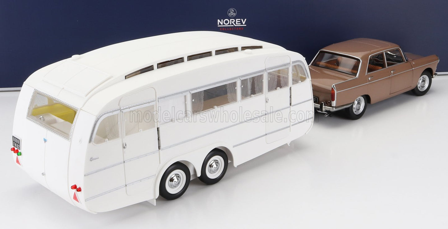 Peugeot 404 din 1965 si rulota - 1/18 Norev