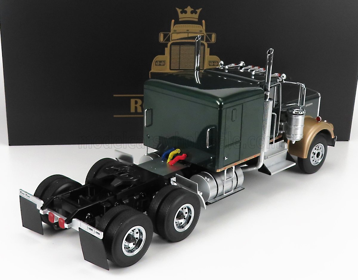 Camion Kenworth W900 truck dark green / gold metallic - 1/18 Road Kings