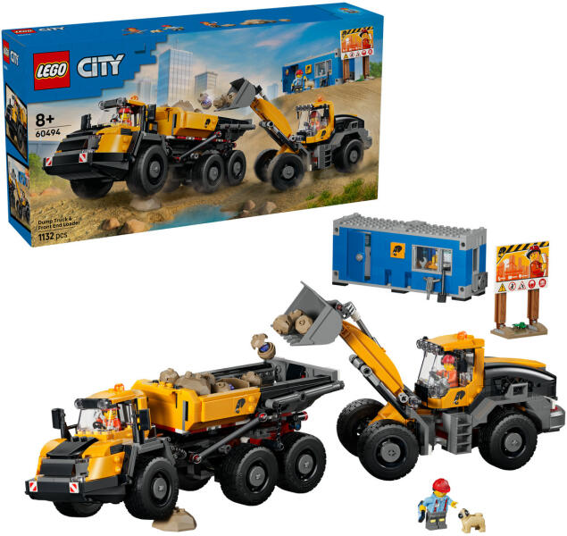 LEGO City 60494 - Camion basculant si incarcator frontal (1132 piese)