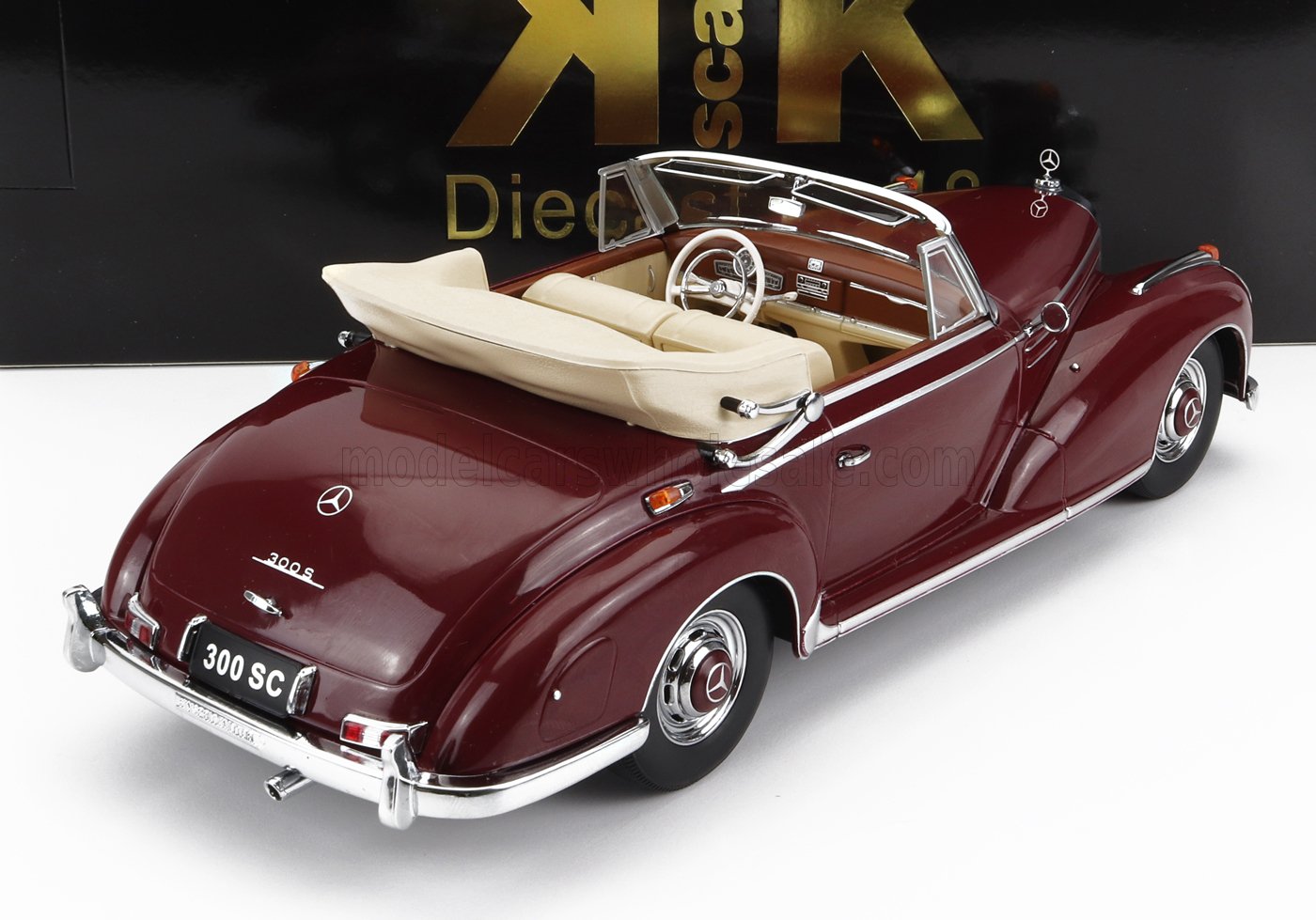 Mercedes 300 SC Cabriolet 1957 visiniu/crem - 1/18 KK-Scale