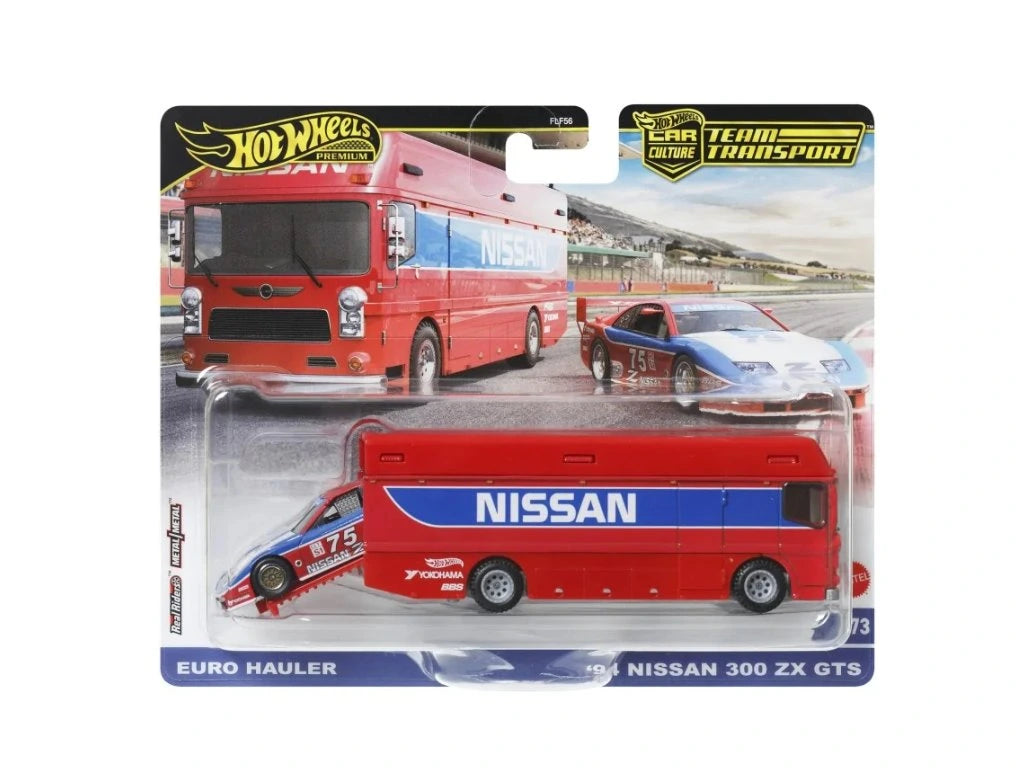 Set 2 masinute - Camion Euro Hauler si Nissan 300 ZX GTS - 1/64 Hot Wheels Premium