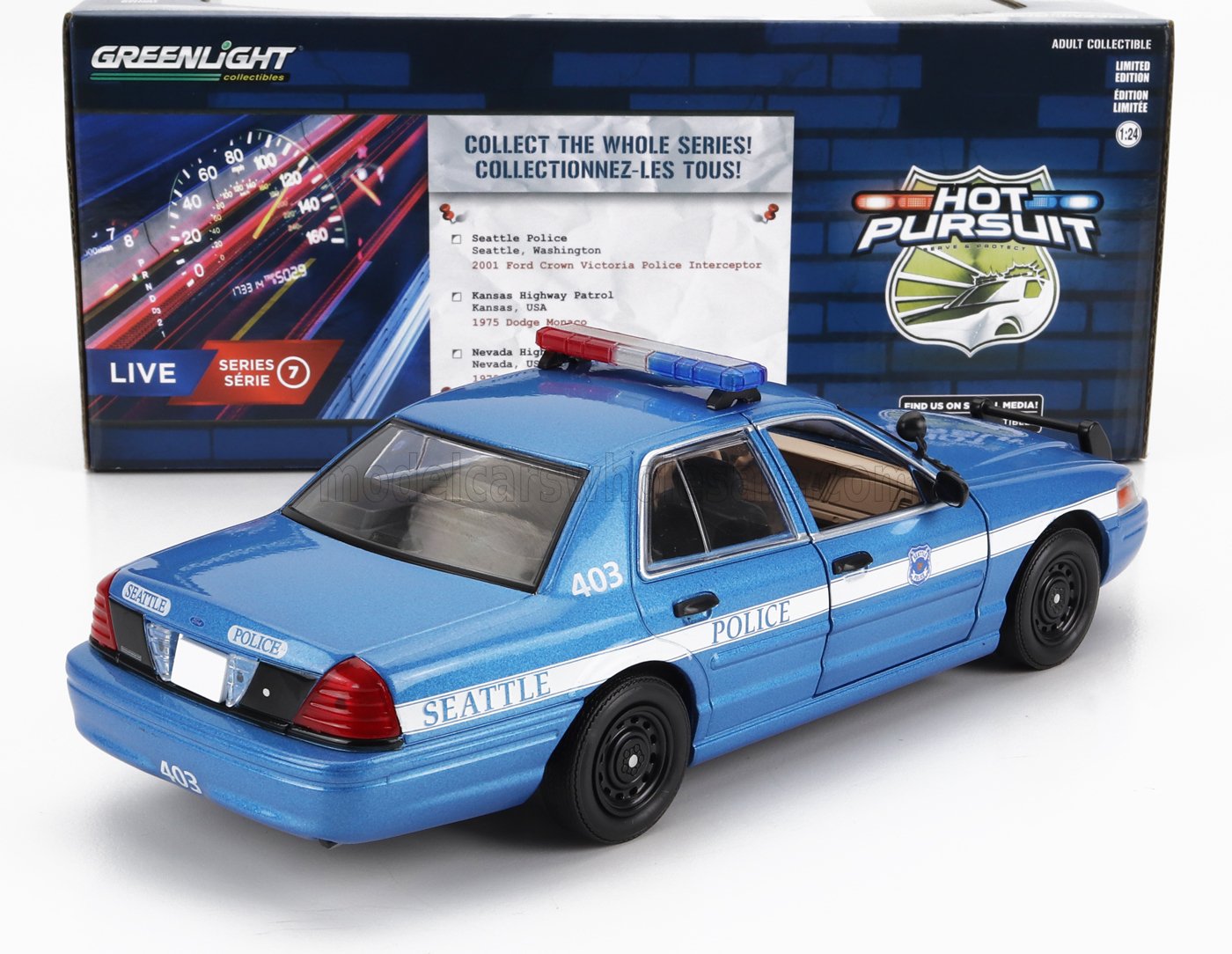 Ford Crown Victoria Police interceptor 2001 Seattle Police - 1/24 Greenlight