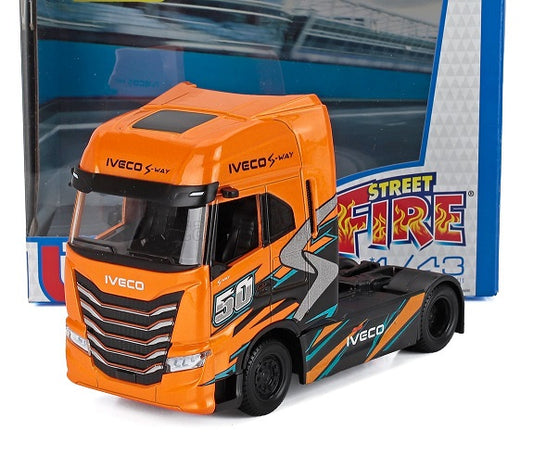Camion Cap Tractor Iveco S-Way portocaliu - 1/43 Bburago