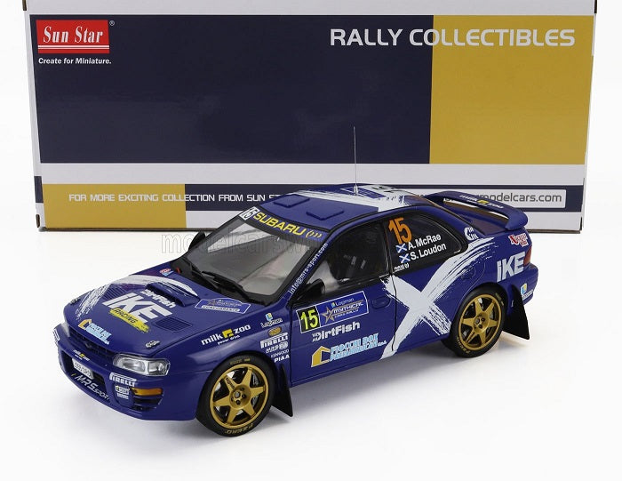 Subaru Impreza 555 #15 Alister McRae/Stuart Loudon Logiman Mythical Cars Rally 2023 - 1/18 Sun Star