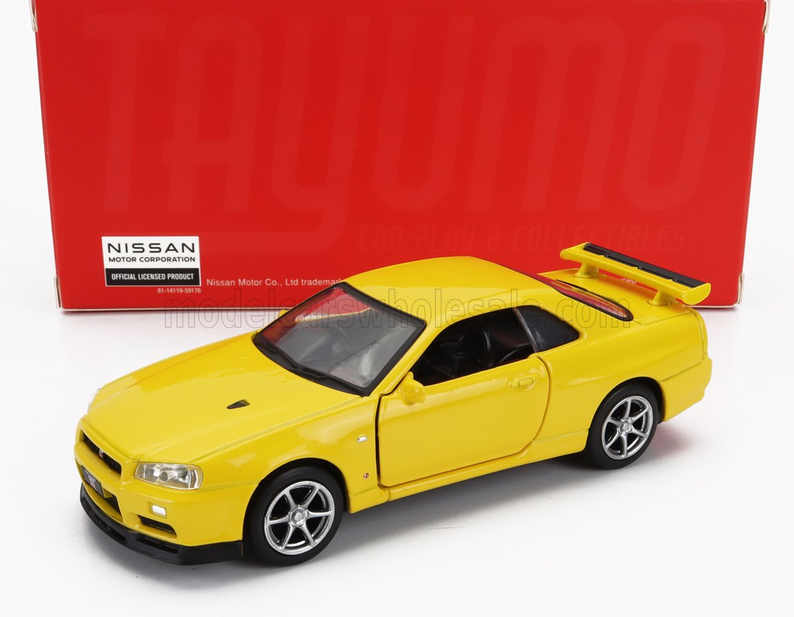 Nissan GT-R34 V-Spec II galben - 1/36 Tayumo