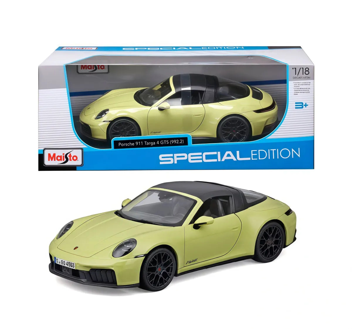 Porsche 911 (992.2) Targa 4 GTS Hybrid 2025 galben - 1/18 Maisto