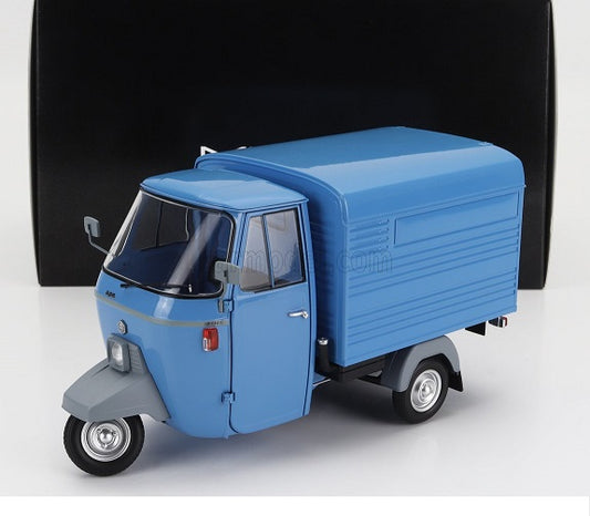 Piaggio Ape P501 Year 1979 albastra cu vitrina plexiglass - 1/18 Mitica