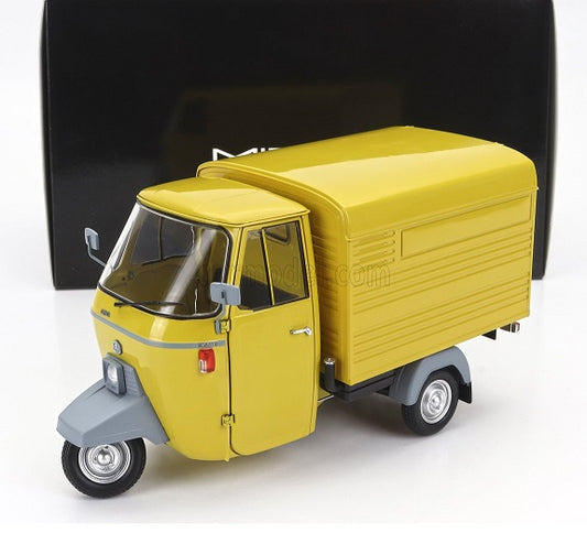 Piaggio Ape P501 year 1979 galbena cu vitrina plexiglass - 1/18 Mitica