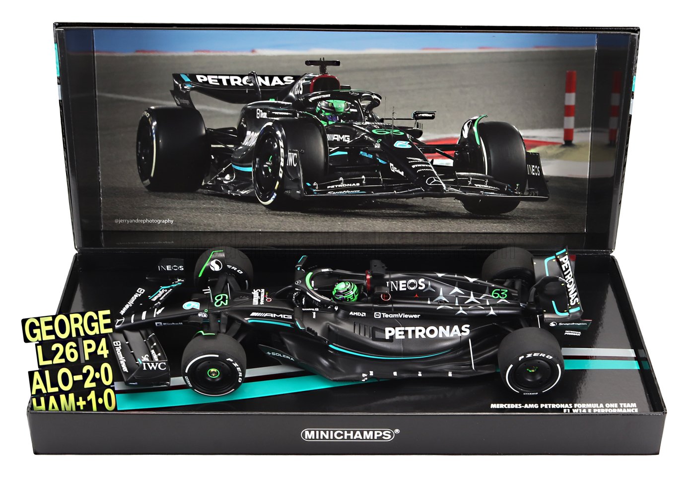 Formula 1 Mercedes-AMG Petronas F1 W14 E Performance Goerge Russell #63 Bahrain GP 2023 1/363pcs - 1/18 Minichamps