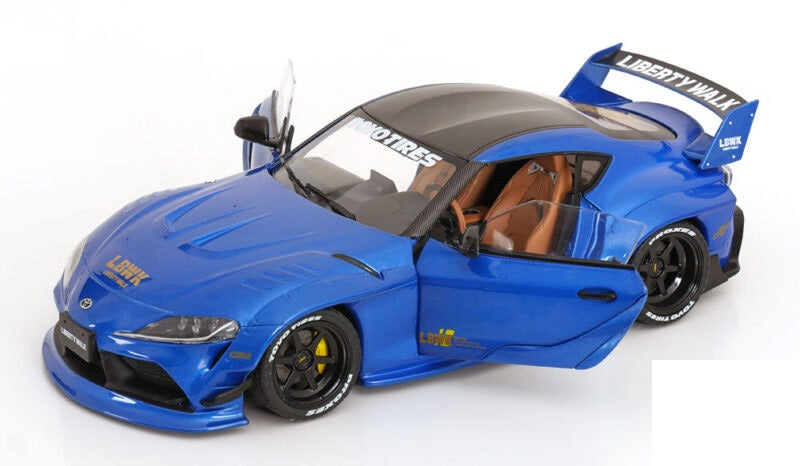 Toyota GR Supra Liberty Walk Body Kit albastra 2025 - 1/18 Solido