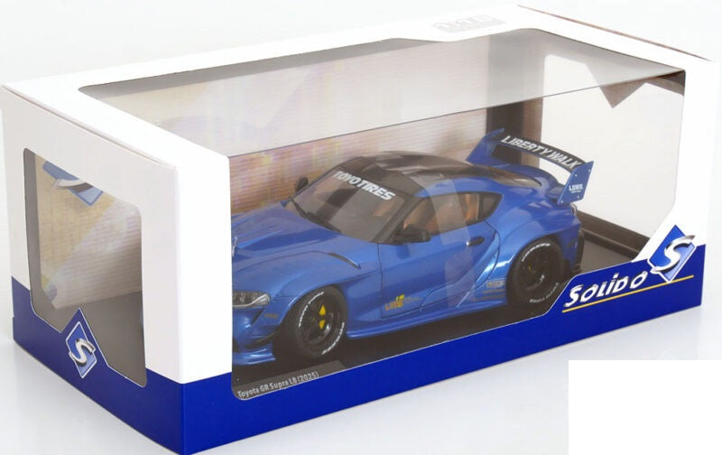 Toyota GR Supra Liberty Walk Body Kit albastra 2025 - 1/18 Solido