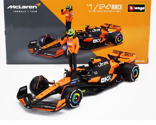 Formula 1 McLaren MCL38 Miami Grand Prix 2024 #4 cu figurina Lando Norris - 1/24 Bburago