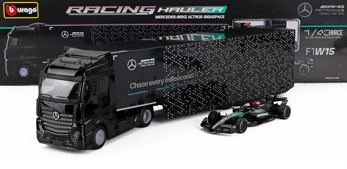 Transportor Mercedes-Benz Actros Formula 1 Mercedes #63 George Russell - 1/43 Bburago