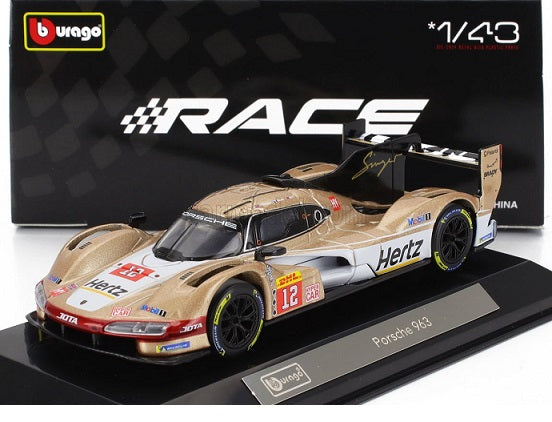 Macheta Porsche 963 #12 cu vitrina plexiglass - 1/43 Bburago