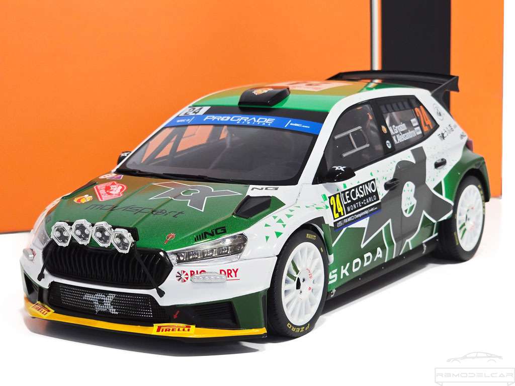 Skoda Fabia Rally2 #24 Rallye Monte-Carlo 2023 - 1/18 Ixo Models
