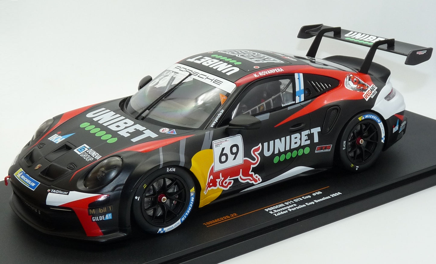 Porsche 911 GT3 Cup #69 K.Rovanpera Zolder Porsche Cup Benelux 2024 - 1/18 Ixo Modelcars