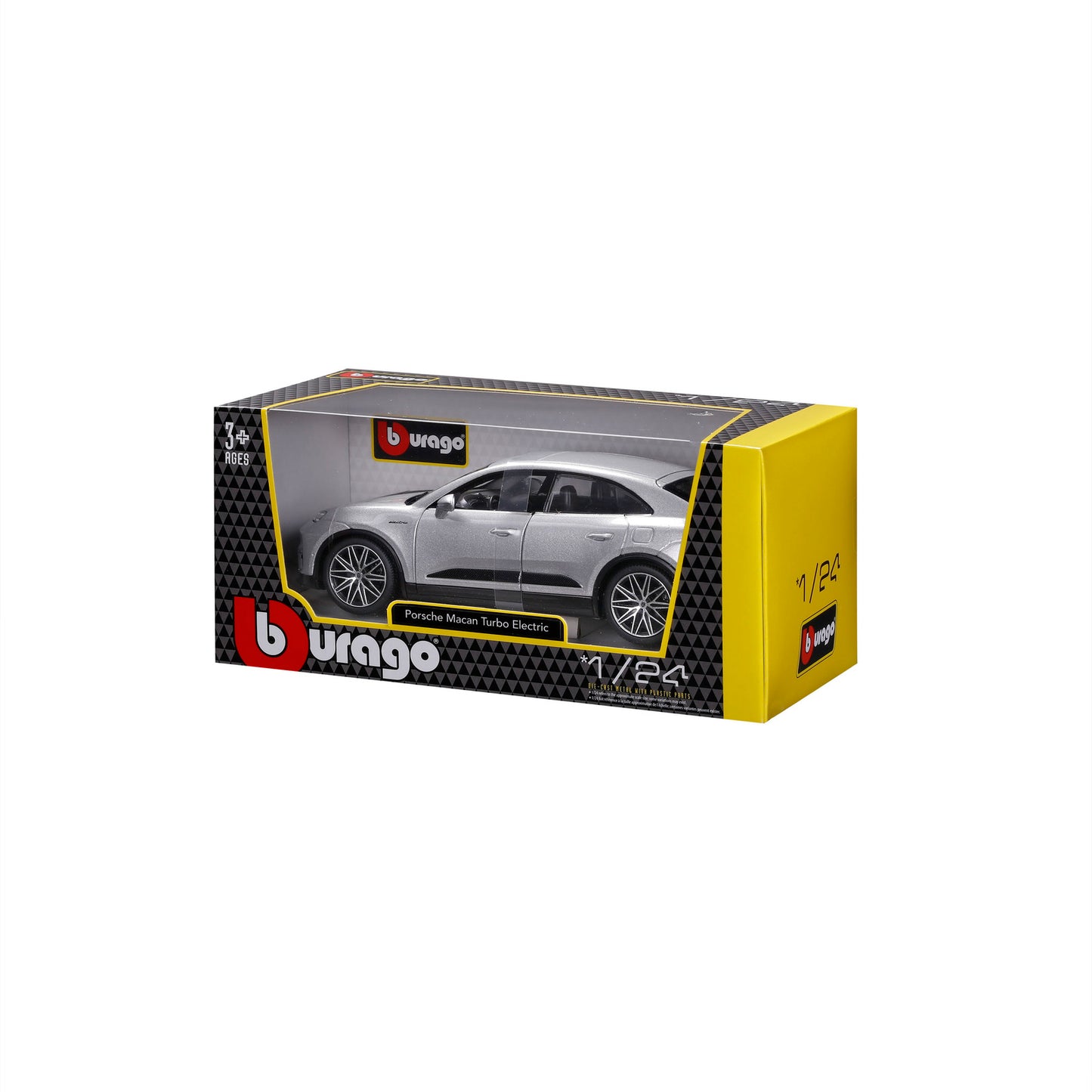 Porsche Macan Turbo electric argintiu - 1/24 Bburago