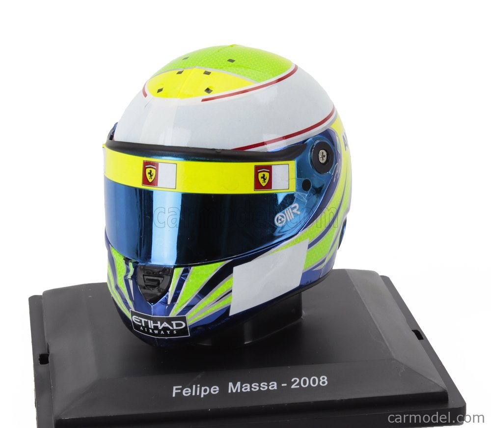 Casca Felipe Massa #2 Scuderia Ferrari F2008 formula 1 2008 cu vitrina plexiglass - 1/5 Spark