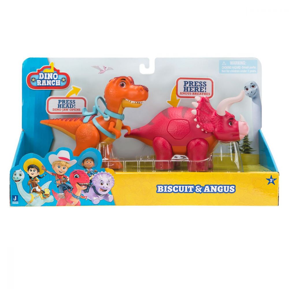 Set 2 figurine Dino Ranch - Biscuit si Angus