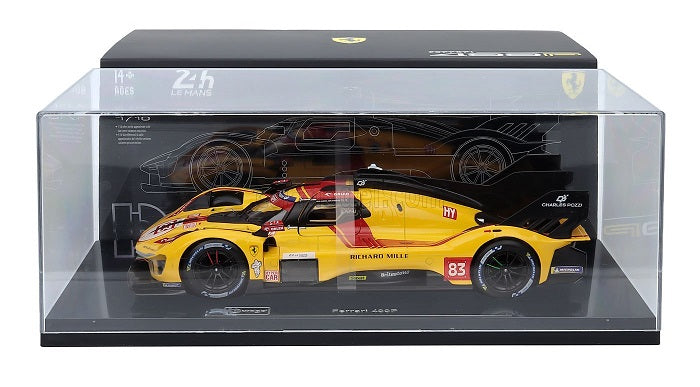 Ferrari 499P #83 Kubica-Hanson-Ye #83 Winner Le Mans 2025 cu vitrina plexiglass - 1/18 Bburago Signature