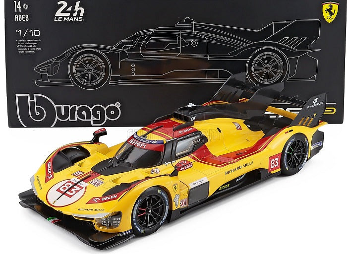 Ferrari 499P #83 Kubica-Hanson-Ye #83 Winner Le Mans 2025 cu vitrina plexiglass - 1/18 Bburago Signature