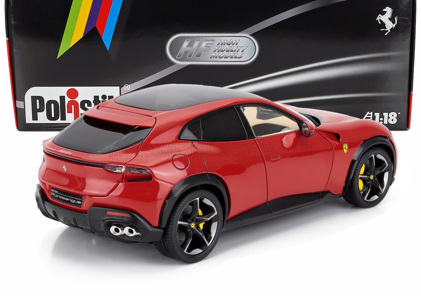 Ferrari Purosangue rosu cu interior crem - 1/18 Polistil