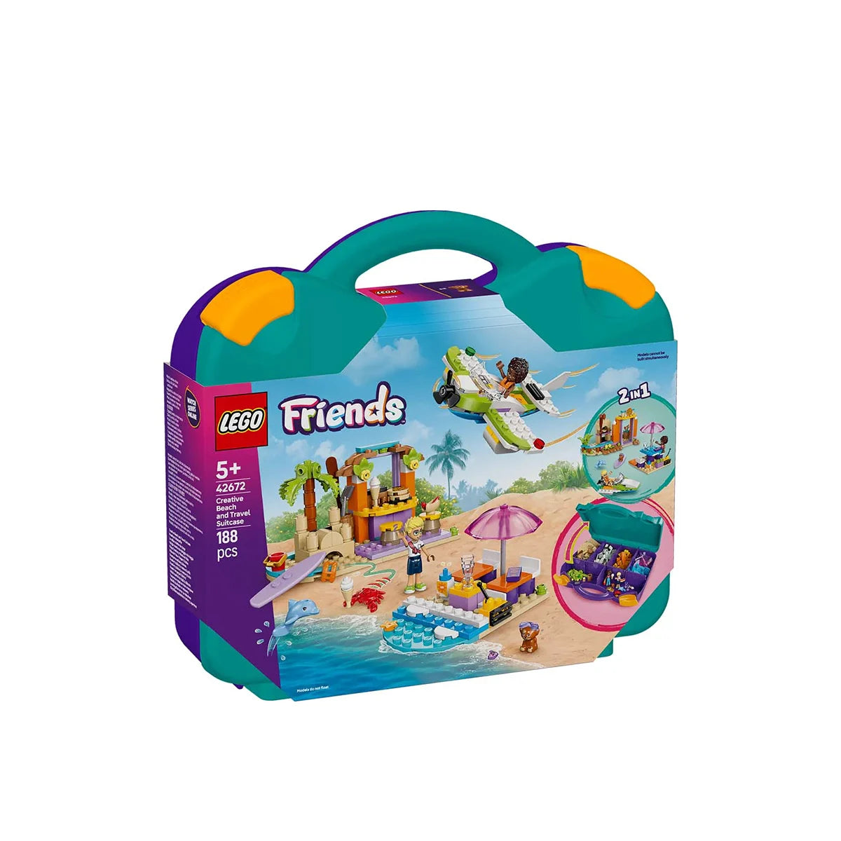 LEGO Friends 42672 - Valiza creativa de plaja si calatorie (188 piese)