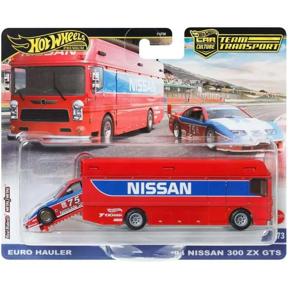 Set 2 masinute - Camion Euro Hauler si Nissan 300 ZX GTS - 1/64 Hot Wheels Premium