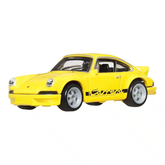 Masinuta metalica Porsche 911 Carrera RS 2.7 galben - 1/64 HW Premium