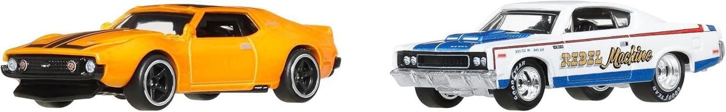 Set 2 masinute metalice AMC Javelin 1971 si AMC Rebel Machine - 1/64 Hot Wheels Premium