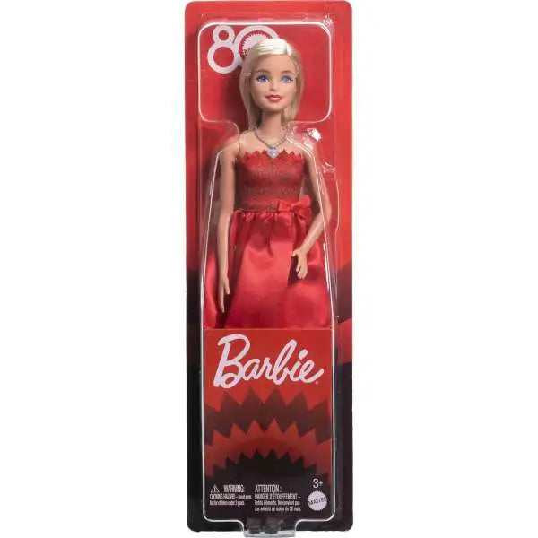 Papusa Barbie cu rochita rosie
