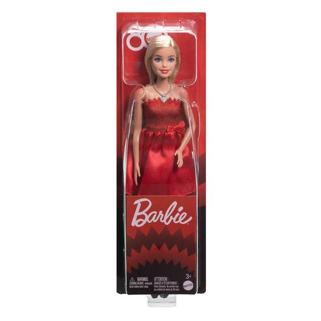 Papusa Barbie cu rochita rosie