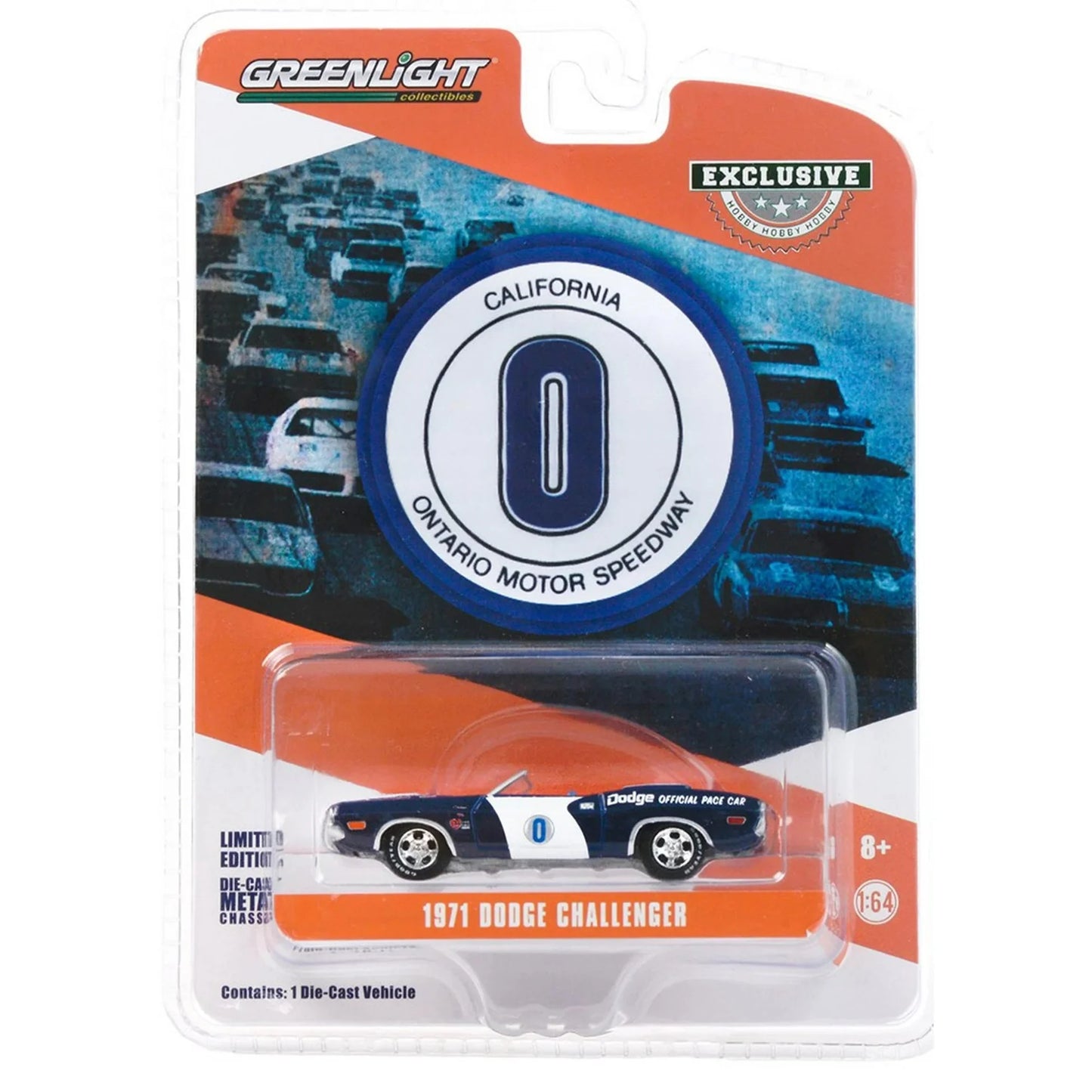 Dodge Challenger 1971 Ontario Motor Speedway California "0" - 1/64 Greenlight