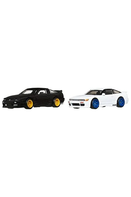 Set 2 masinute Nissan 180SX Type X 1996 si Nissan SilEighty - 1/64 Hot Wheels Premium