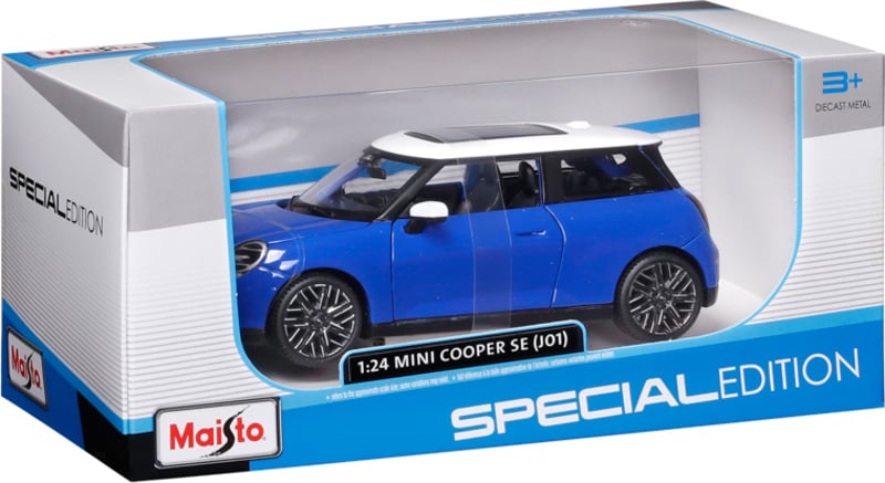Mini Cooper SE albastru/alb - 1/24 Maisto