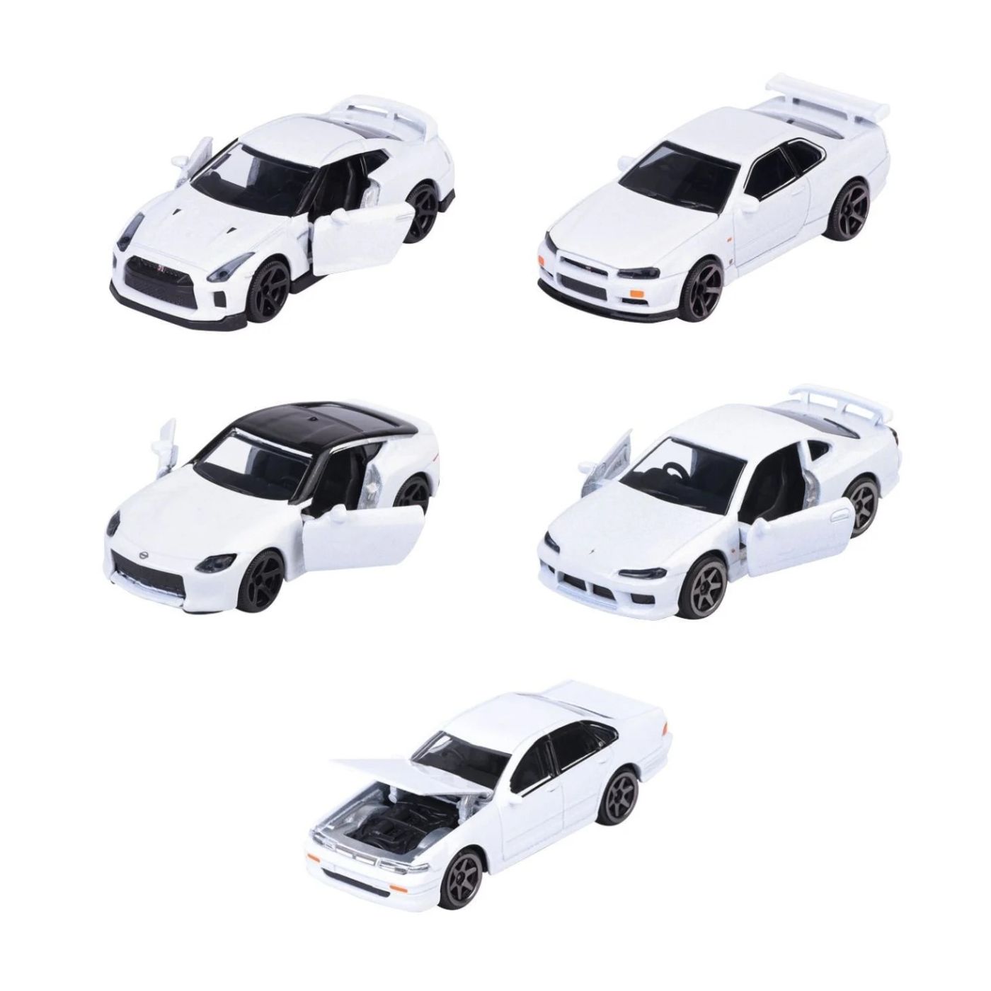 Set 5 masinute metalice Nissan - 1/64 Majorette