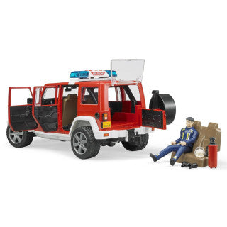 BRUDER 02528 - Masina de pompieri Jeep Wrangler Rubicon cu pompier