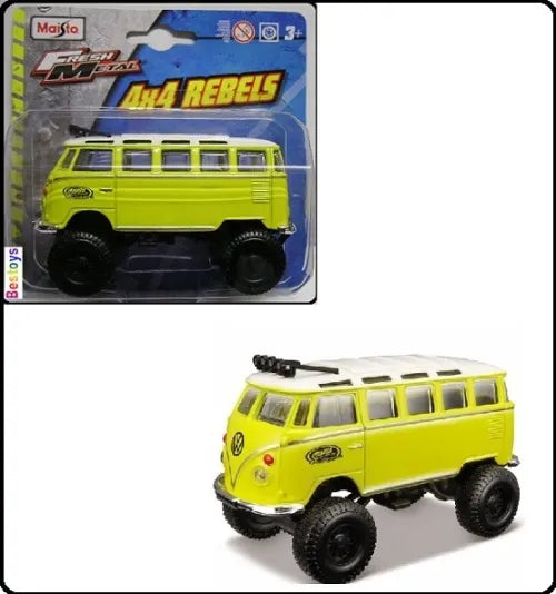Masinuta Fresh Metal VW Samba galben - 1/43 Maisto
