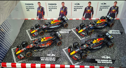 Set 4 machete Formula 1 M. Verstappen Red Bull Racing Formula 1 World Champion 2023-2024 - 1/43 Bburago