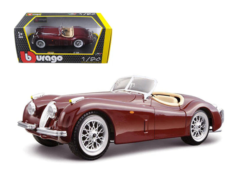 Jaguar XK 120 Roadster 1951 grena - 1/24 Bburago